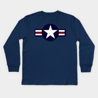 USA Fighter Insignia Kids Long Sleeve T-Shirt